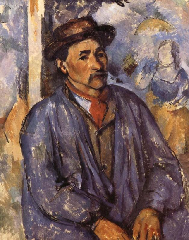 Paul Cezanne farmers wearing a blue jacket Sweden oil painting art